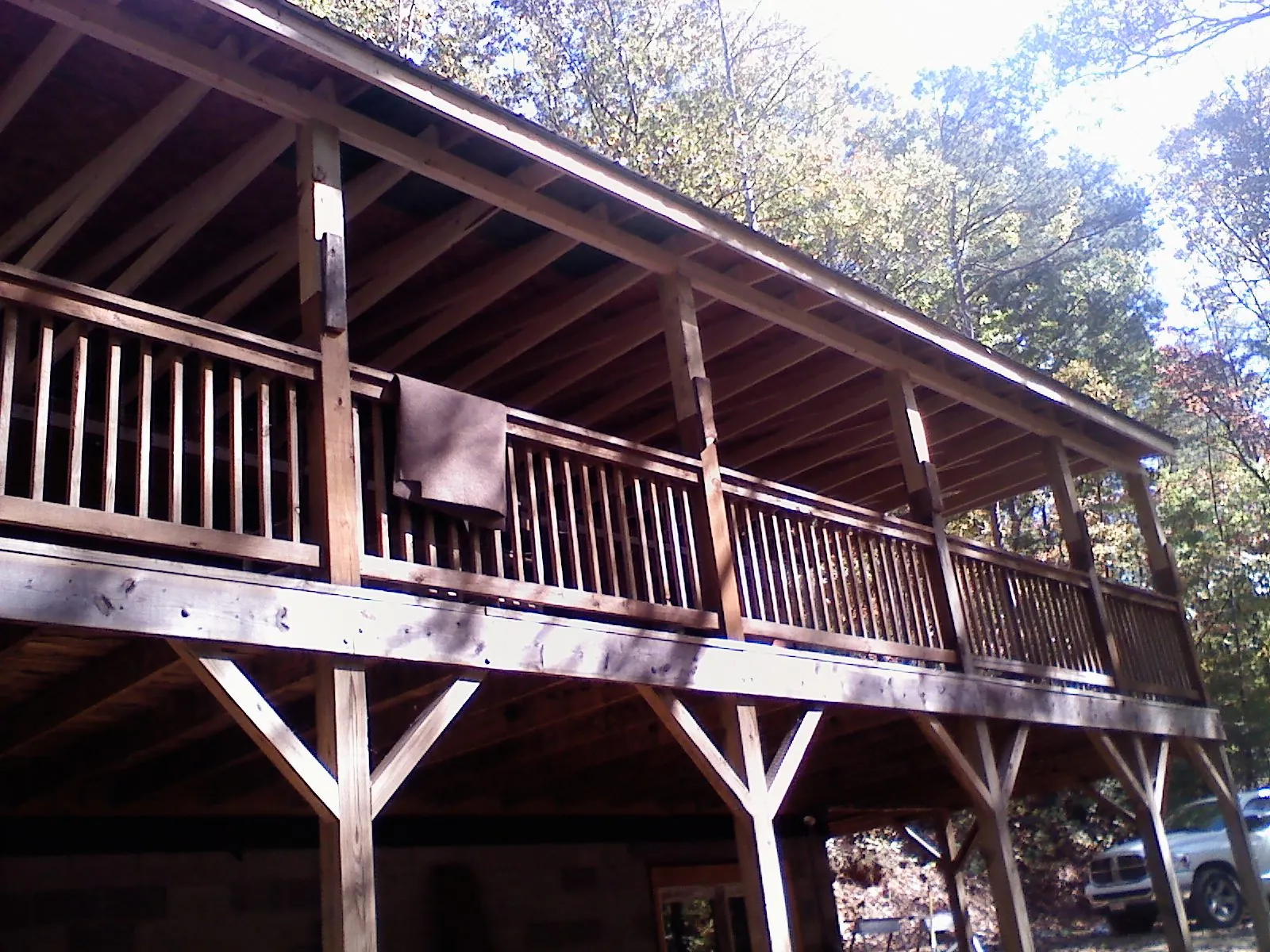 Timber framing under a new elevated porch and deck — Roof Leak Repair in Coulter by Roofing Brothers